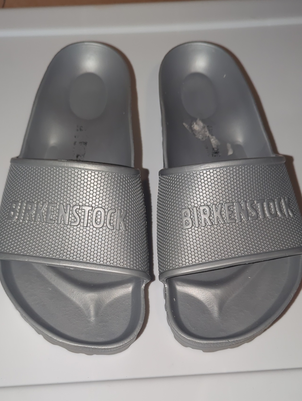 Birkenstock Barbados Silver Slides